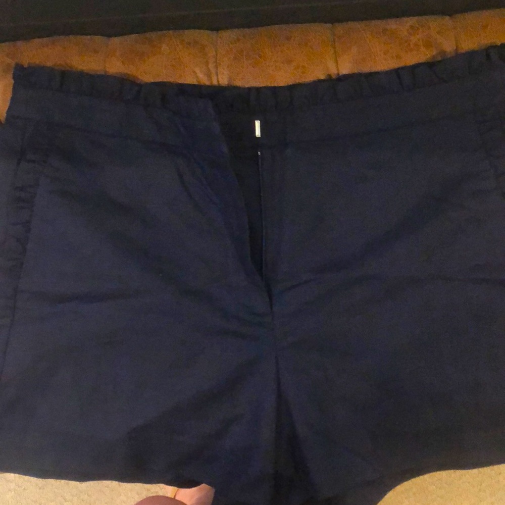 JCrew shorts in navy with ruffle detail